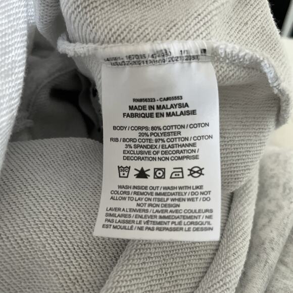 Nike Light Grey Cropped Hoodie XS – High Low Hem, Small Swoosh Logo - Picture 7 of 7